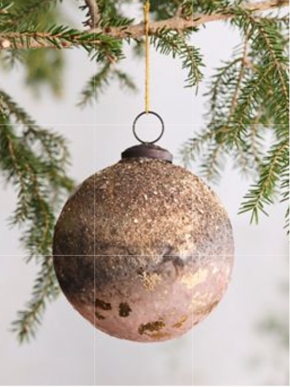 ANTHROPOLOGIE➕TERRAIN Aged Glitter Ombre Glass Globe Ornament